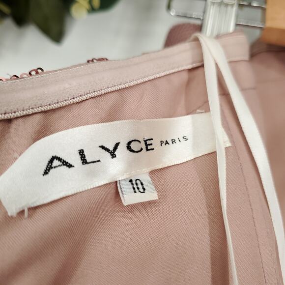 Alyce Paris Strapless Sequined Dress in Rosewood Size 10 - Picture 13 of 14